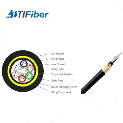 China Customized Length Fiber Optic Drop Cable , Fiber Optic Armored Cable Adss 24 Core for sale