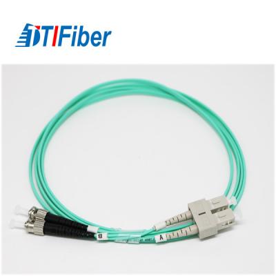China SC-FC LSZH 2.0m Fiber Optic Patch Cables , Fiber Optic Network Cable With Aqua for sale