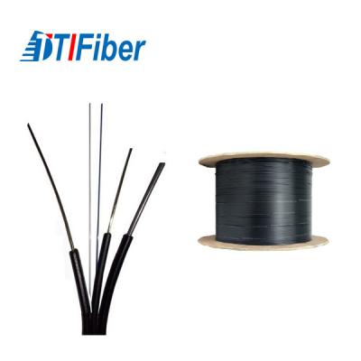 China Flat Bow Type Ftth Fiber Optic Cable G652d G657A LSZH 4 Core Copper CCA CCS Conductor for sale