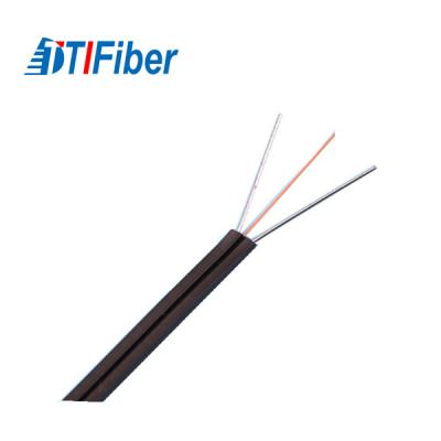 China G652d G657A Single Mode Fiber Cable LSZH 1 / 2 Core Flat Bow Type Drop Wire for sale