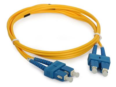 China Telecommunication SC Duplex fiber optical patch cord with UPC / APC Polishing for sale