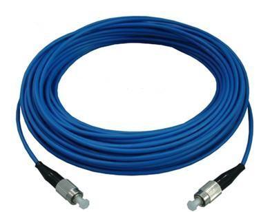 China ST / UPC - ST Indoor Armoured Fiber Optic Patch Cord with Blue , LSZH jacket for sale