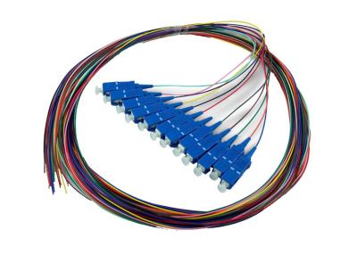 中国 12 色 SC の SC のコネクターが付いている単信繊維光学のピグテール、1.5M 繊維ケーブル 販売のため