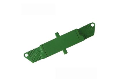 China APC Polished Fiber Optic Adapter with Green Plastic Housing for sale
