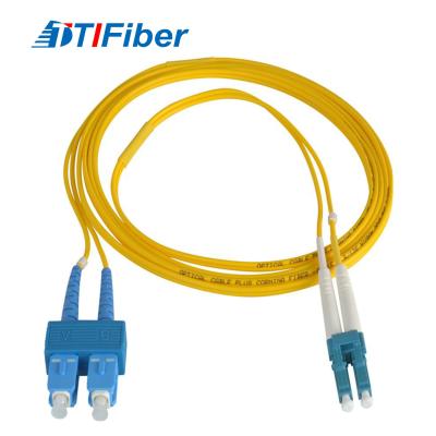 Китай Шнур кабеля заплаты оптического волокна одиночного режима SC LC одиночного режима 1.6mm 2.0mm 3.0mm LC-SC продается