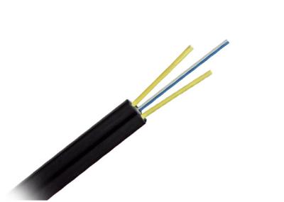 China Single mode FTTH Drop Fiber Optic Cable with Steel Wire / FRP Strength Member for sale