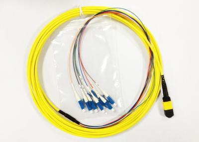China MPO LC Fiber Optic Patch Cord Flat Round with 12core Ribbon Cable for sale