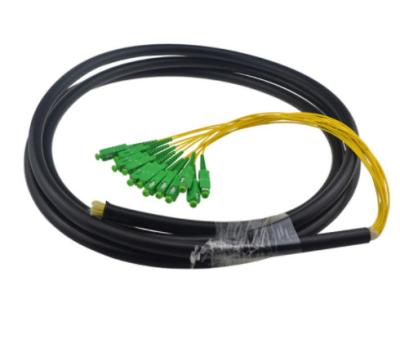 China Outdoor Armoured 0.9mm 2.0mm Fiber Optic Patch Cord With 2 Cores Pigtail for sale