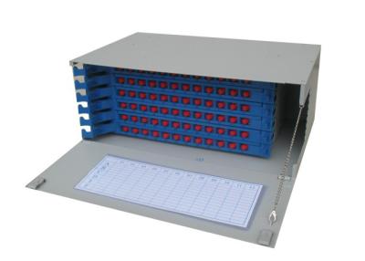 China 72core 4U ODF Fiber Optic Distribution Box with FC / UPC Fiber Pigtails and Adapters for sale