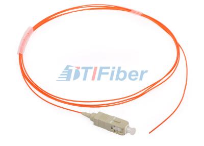 China OM1 62.5 / 125 SC Fiber Optical Pigtail , 0.9mm OFNP Fiber Optic Cable for sale