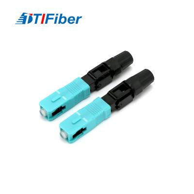 China FTTH SC OM3 Multimode Fiber Optic Fast Connector for sale