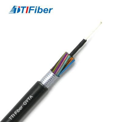 China 2 - 144 Core SM G652D GYTA Armoured Underground Fiber Optic Cable for sale