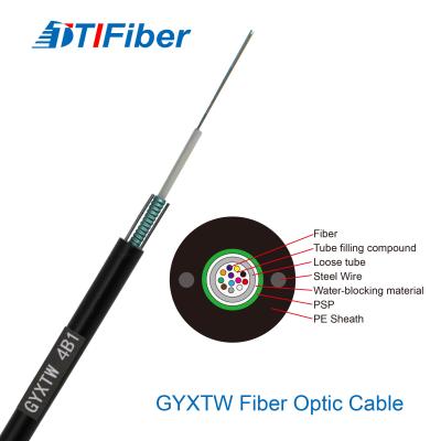 China Outdoor SM GYXTW 2 4 6 8 10 12 Core Armored Fiber Optic Cable for sale