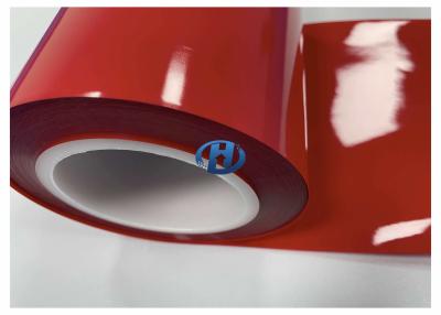 China 50 μm película de LDPE rojo curada UV para cinta de sellado sin transferencia de silicona sin residuos en venta