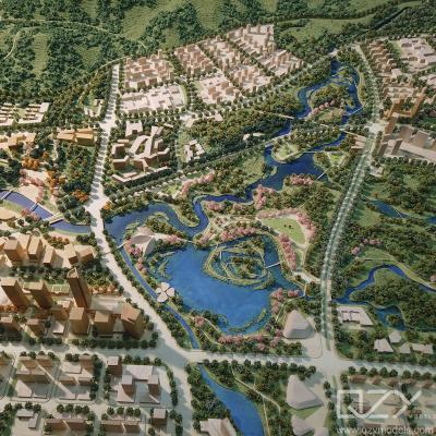 China Architecture Landscape City Planning Model Aecom 1:2500 Meixi Lake Urban Design for sale