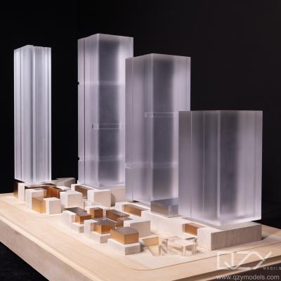 China Modelo arquitectónico de plexiglás acrílico Fabricación de suministros Aedas 1:400 calle comercial en venta