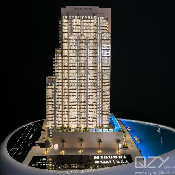 Quality Dubai Missoni Residencial Architectural Physical Model Laser Cut DAR GLOBAL 1/100 for sale