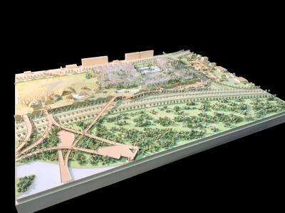 China EMBT Modelo de paisaje arquitectónico natural 1:500 en venta