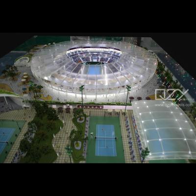 China ODM Modelo de Estadio Arquitectónico en Miniatura Haciendo 1:75 Centro de Tenis en venta
