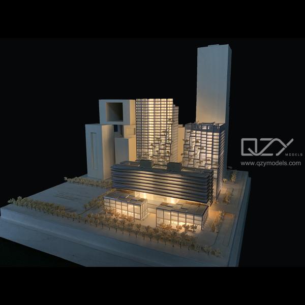 Quality Electronics Headquarters Architecture Mini Models JKP 1:300 White Acrylic for sale