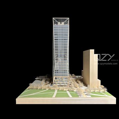 Chine Modèle de gratte-ciel miniature en bois Projet de bâtiment de bureaux de Qianhai à vendre