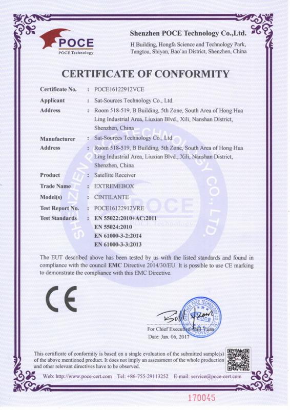 EMC - Sat-Sources Technology Co., Ltd.