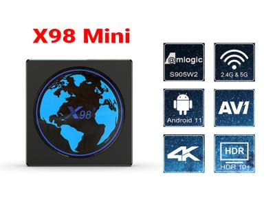 Chine Boîte Amlogic S905W2 2.4G 5G BT4.0 Android 11,0 de H265 HEVC 4K X98 Mini Smart TV à vendre