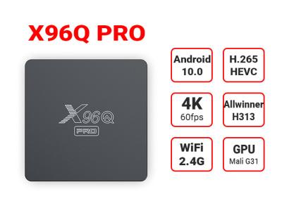 China 2.4G WiFi X96Q Pro Android TV Box Allwinner H313 100M LAN 4K IPTV for sale