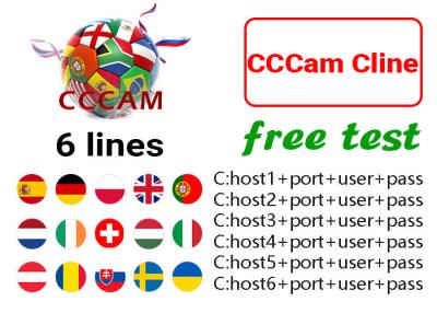 China Poland CCCam Oscam Cline 6 Lines Europe For Satellite TV Channels Free Test for sale