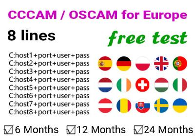 China Free Test Europe CCCam Cline 8 Lines For GTMEDIA Freesat Linux Decoder for sale