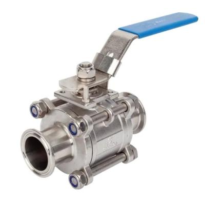 China Manual Type Clamp Ball Valve , Sanitary 3pc Ball Valve for sale