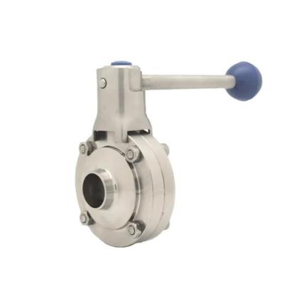 China Pneumatic Controls 2 Inch Butt Weld Hygienic Butterfly Valve for sale
