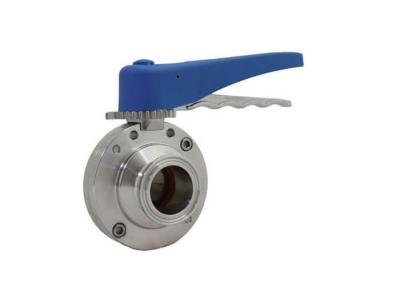 China Sanitary Finish Clamp Butterfly Valve , 4'' Stainless Butterfly Valve for sale