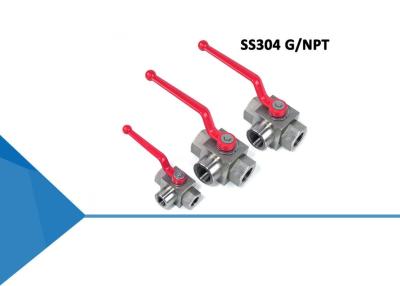China Corrosion Resistant SS304 Thread 3 Way Hydraulic Ball Valve for sale