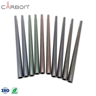 China Metal Detector Carbon Fiber 3K Tent Twill Tube in Red Silver Blue or Metallic Color for sale