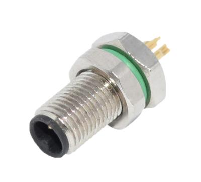 China Ip67 Male M5 Circular Connector Panel Rear Fastened Protected From Dust And Water for sale