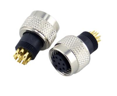 China Solder Type M12 8 Pin Connector , M12 Plug Connector For Distribution Box Connector for sale