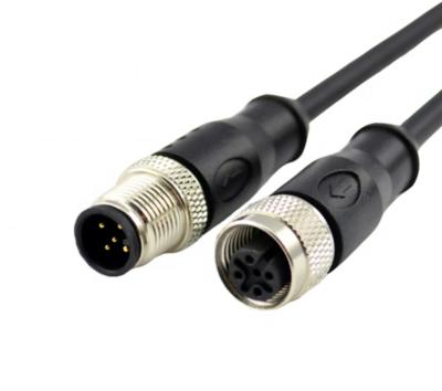 Китай собрания кабельной проводки прямого угла 5pin 8pin M12 разъем-розетка кругового мужская для камеры CCTV PCB automative продается