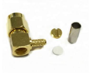 China SMA Male Plug Rf Antenna Connector , RF Coaxial Adapter For RG174 Lmr100 Cable for sale