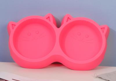 China Safety Silicone Pet Bowl Cat Ear Shaped Non Skid For Drinking Feeding for sale