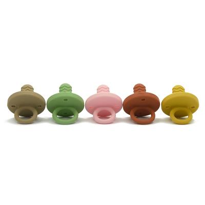 China No Toxic Silicone Round Nipple Pacifier For Newborn Teething 10x10x2cm for sale