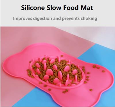 China Small Model 30X20cm Silicone Slow Feeder Mat Slow Food Bowl For Dogs for sale