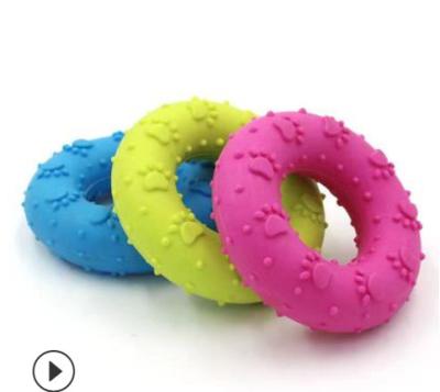 China Freezable Silicone Dog Toys Durable Chewing Thicken Ring Dia 7.5cm for sale