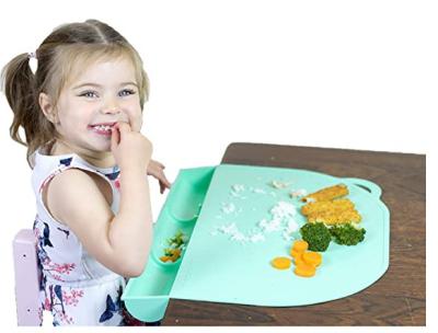 China Silicone Food Catching Baby Placemat With Suction easily clean for sale