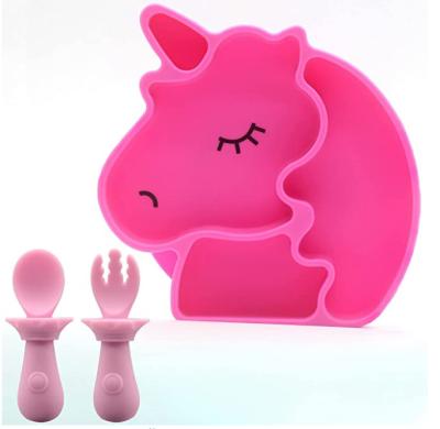 China Unicorn Silicone Weaning Plate for sale