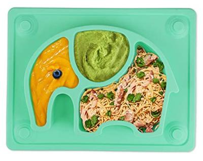 China Sustainable Silicone Baby Plate Lightweight Suction Divided For Food for sale