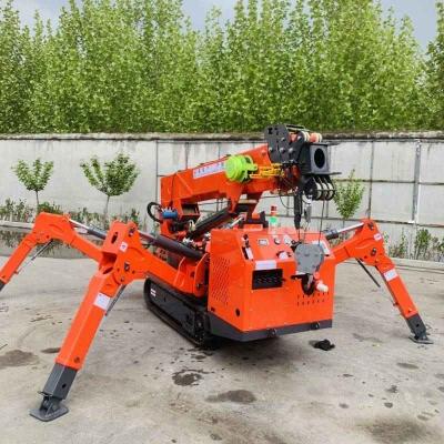 China 3 Ton 5 Ton 8 Ton Double Power Spider Crawler Crane With Fly Jib for sale