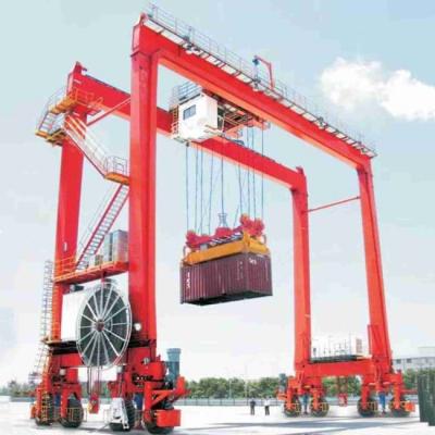 China 20ft / 40ft Container Lifting RTG Gantry Crane 40t 50t With Telescopic Spreader for sale