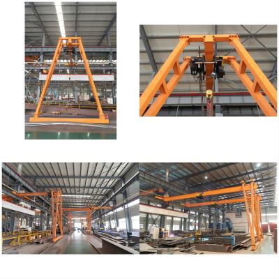 China 10 Ton Single Beam Truss Type Rail Mounted Electric Semi Gate Gantry Crane With Hoist for sale