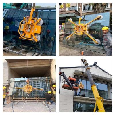 China 400kg Electric Rotation Glass Panel Lifter Glass Vacuum Lifter With 4pcs Suckers Te koop